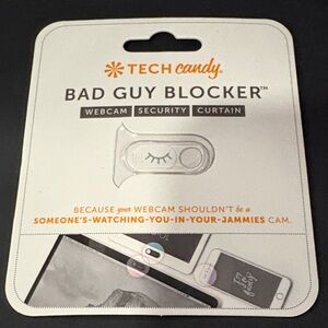 Host Pick!Tech Candy Webcam Security Cover - White/Silver Lashes Bad Guy Blocker